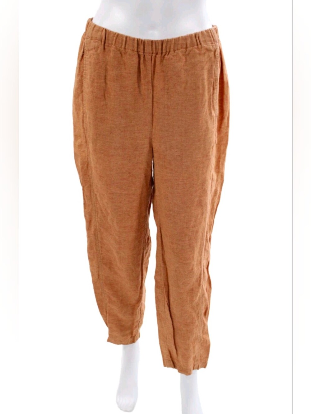 Eileen Fisher Rust Orange 100% Linen Pants